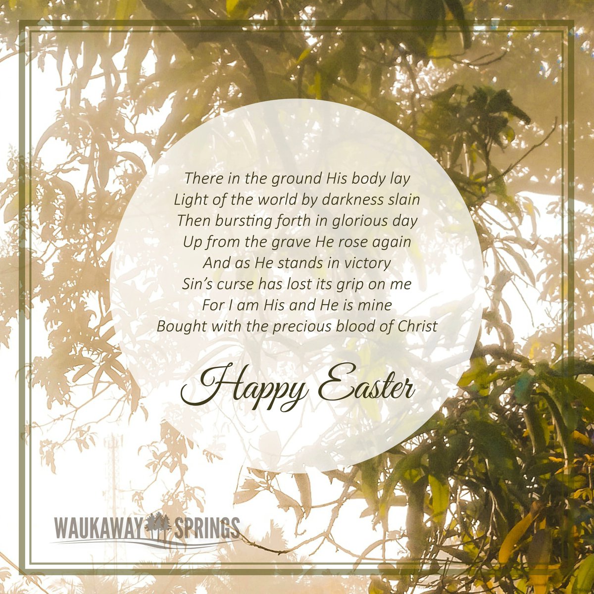waukaway's tweet photo. I love these lyrics from "In Christ Alone"— He is the only way to live free. May you have a blessed Easter and grow closer to Christ today. #waukaway #easter https://t.co/rcdP8stxbS
