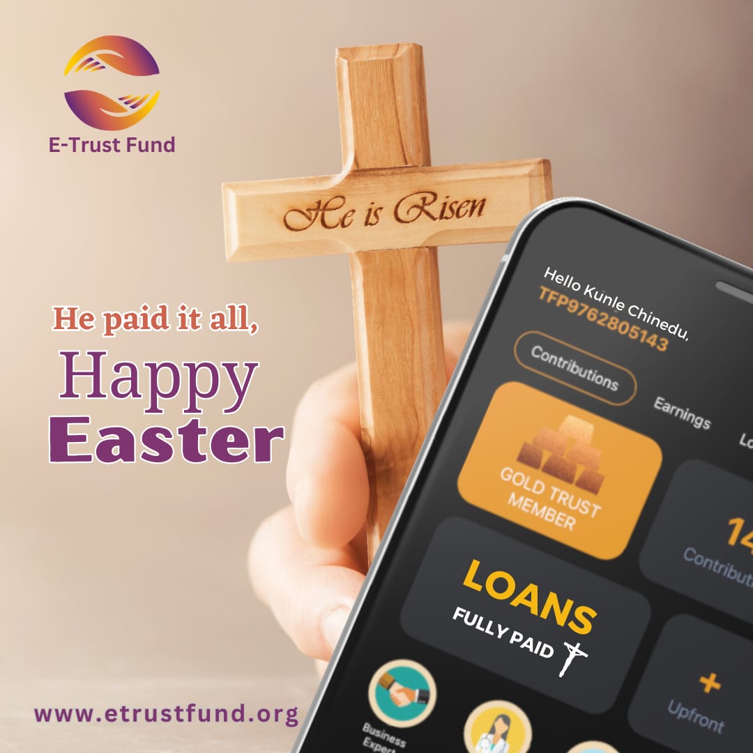 etrustfund's tweet photo. He's risen, He paid it all.
For this reason, we celebrate this season.

Happy Easter from all us at E-Trustfund 
.......
#Etrustfund #save #eastersunday #savings #accessloans https://t.co/9ZHfkSLChm
