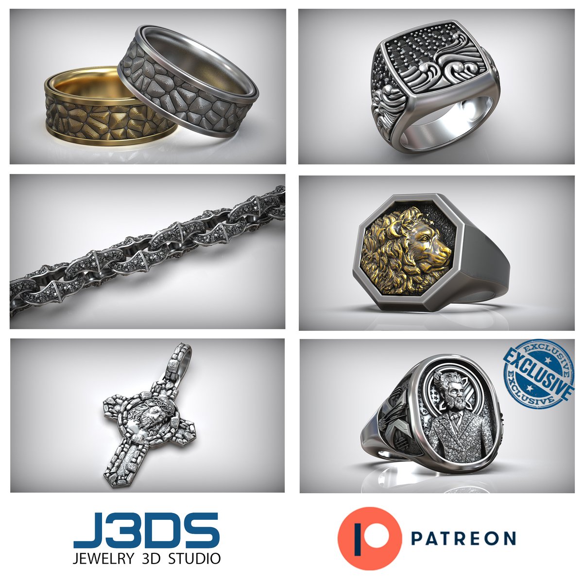 DimUnreal's tweet photo. My 3D Jewelry models on Patreon! 
All these models are already available for my Golden Patrons!
https://t.co/IXMGl8DNRR

#j3ds #patreon #jewelry #3djewelry #jewelrySTL #jewelrymaking #jewelrydesign #patreonjewelry #3dmodeling #3dprinting #cncmilling #lostwaxcasting #waxcasting https://t.co/vFEMhQJIFW
