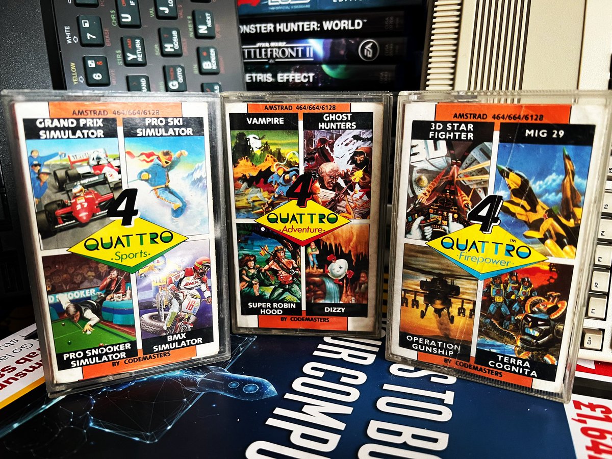 I’m slowly building back my games collection after the robbery. Starting with Quattro! #codemasters #retrocollection #RETROGAMING #amstrad #ZXSpectrum #c64