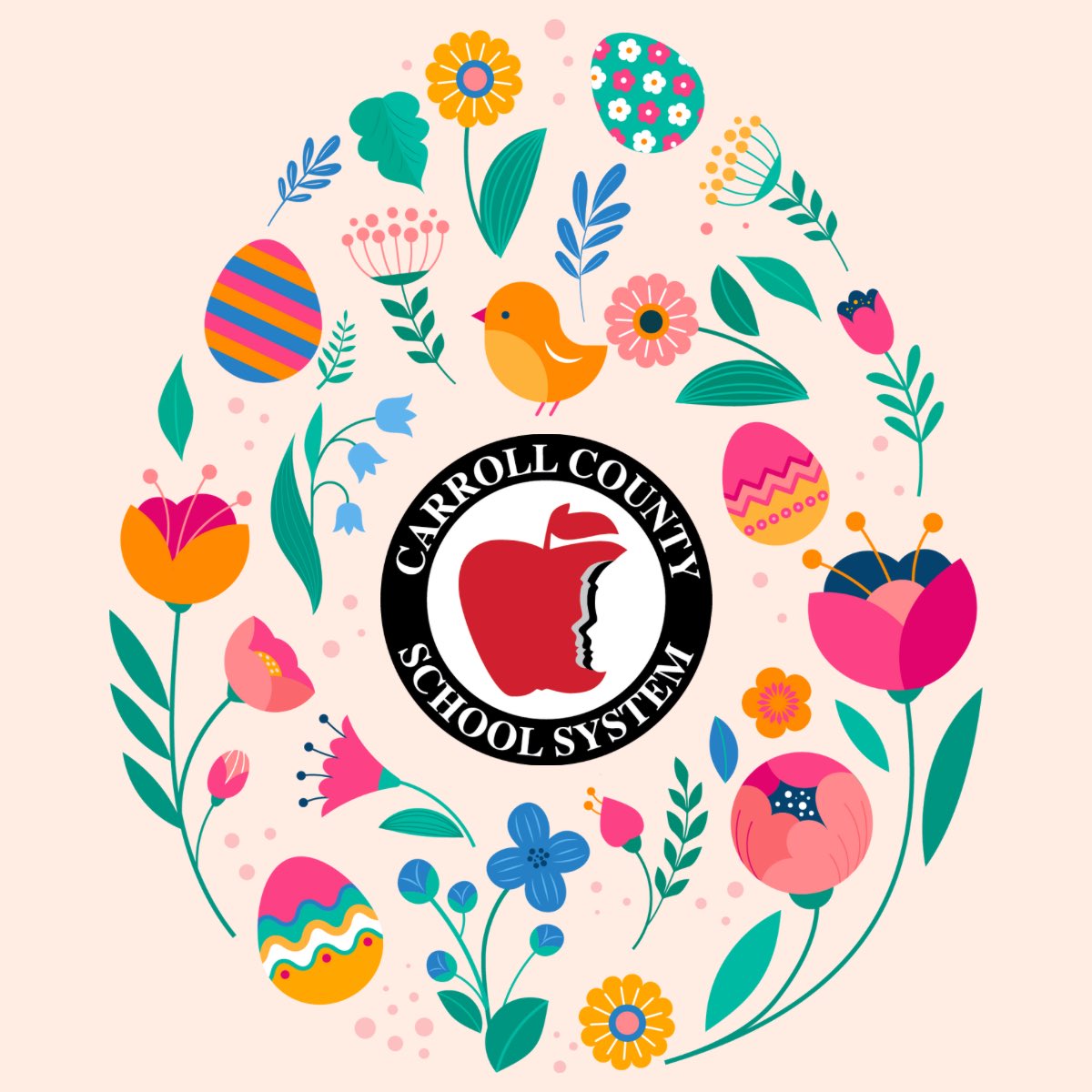 carrollschools's tweet image. Hope you’ve had a great Spring Break! We’ll see you back at school on Monday, April 10! #24STRONG #HappyEaster