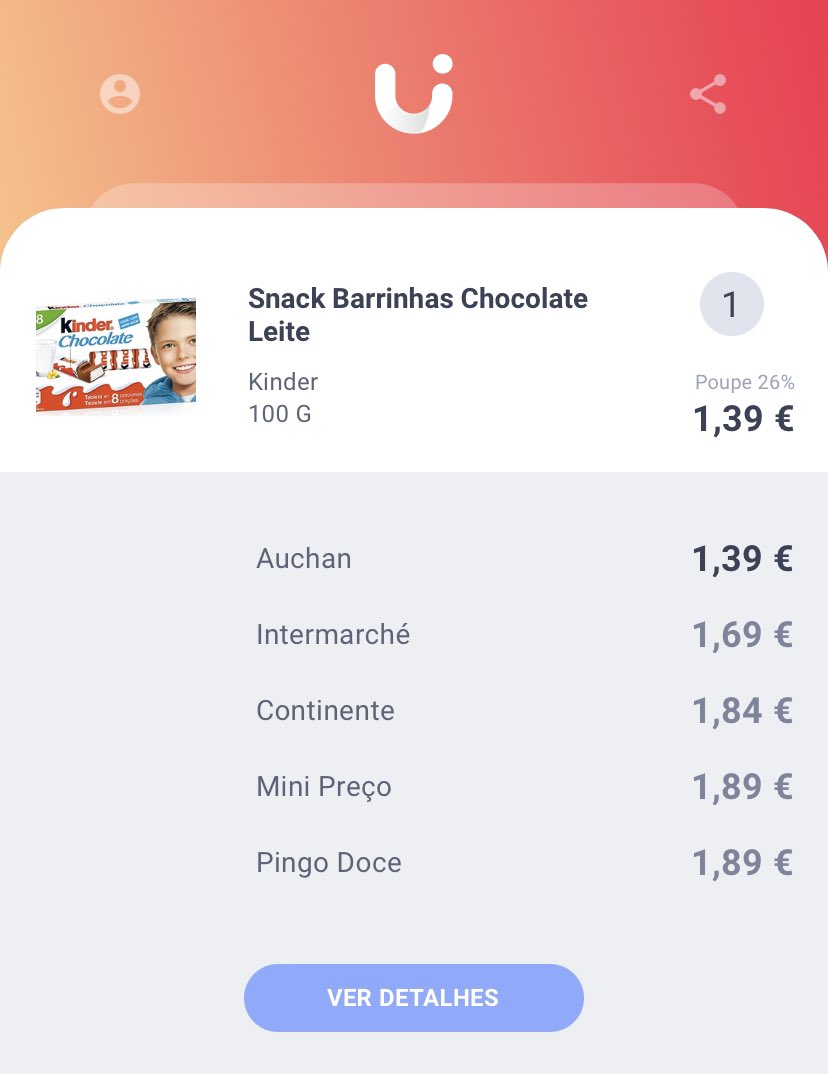 LisieApp's tweet photo. Hoje as barras de chocolate kinder, embalagem de 100g estão 26% mais barato no Auchan.
#precos #comparadorprecos #supermercados #bensconsumo #sabercomprar #saberpoupar #lisieapp #poupancas https://t.co/jaDEmFsBfL