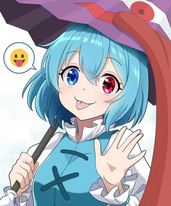 顔文字と同じ表情の小傘ちゃんを描きました小傘ちゃんと同じ表情の顔文字を探しました、が正解か#東方Project #多々良小傘 