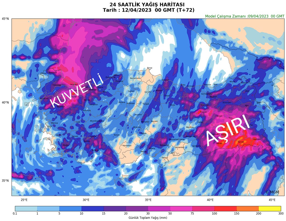 Marmara'da Bu akşam saatlerinde başlayacak olan yağmur gece kuvvetlenirken ilerleyen saatlerinde İstanbula ulaşacak. 3 gün boyunca (Pazartesi/Salı/Çarşamba günleri) bölgemizde 20-40 kg/m² yer yer 40-75 kg/m²  yağış düşecek. #şiddetliyağış (Meteoroloji bir çok yere Uyarı yayınlar)