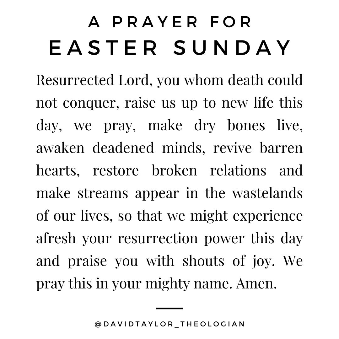 wdavidotaylor's tweet photo. A prayer for Easter Sunday: to the One who would make dry bones lives and make streams appear in the wastelands of our lives. Christos Anesti! https://t.co/PKliEgo7X8