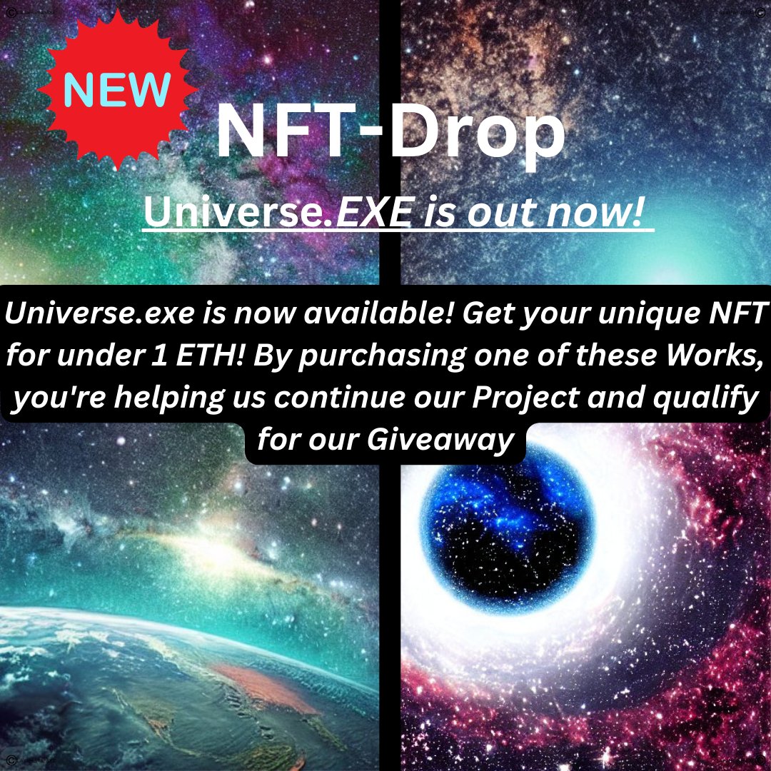 LikeaHumanEXE's tweet photo. Its finally Here !!🎨❤

Our new drop, #GalaxyEXE, is finally here for under 0.1 #ETH! Available exclusively for our first Supporters, don't miss your chance to own one of these four unique #NFTs ! 
#digitalart  #opensea  #NFTdrop #Limited #investing https://t.co/NvWZrwPqtn