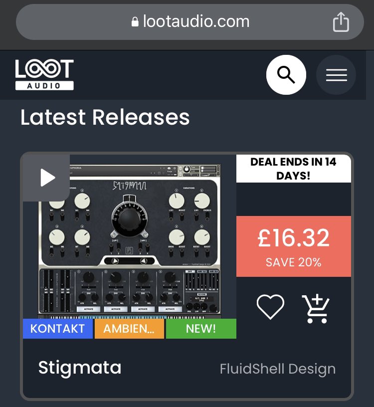fluidshell's tweet photo. STIGMATA is now available at LOOT AUDIO. π
@loot_audio
#ambient #kontakt #nativeinstruments #lootaudio #music #producer https://t.co/WIiRvuNYAY