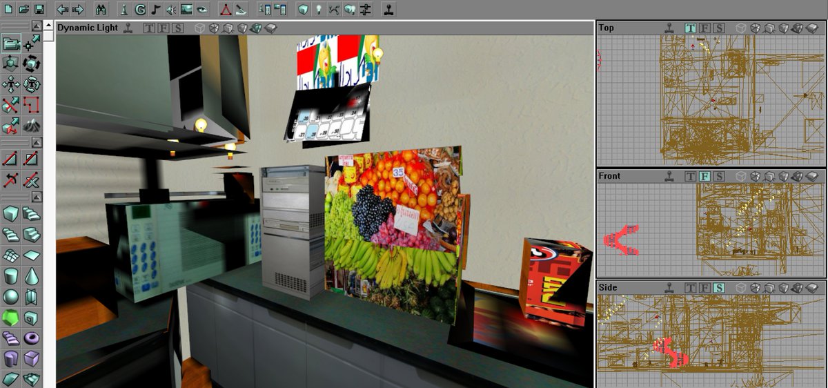 duke_unreal's tweet photo. The Ester Kitchen custom level &amp; the #DNF2001 game.

The Duke Nukem Forever 2001.

#UnrealEngine1 #UE1 #UnrealED #2000s #00s

The real real life kitchen at the old south in Tel Aviv autunitic map.

#Blender3D #b3d

#oldschool #retro #vintage lightings are work!

#AlwaysBetOnDuke! https://t.co/r2MaA10jqP