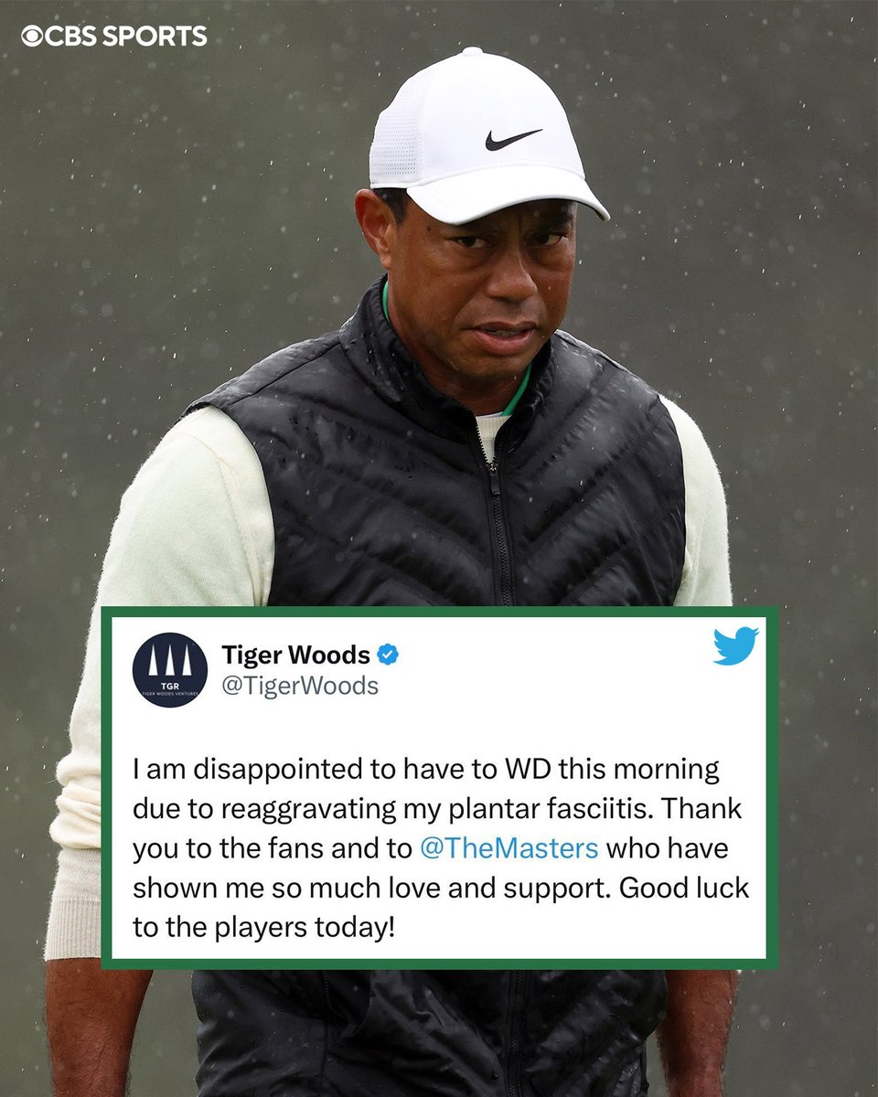 Golf on CBS ⛳ on Twitter "Tiger Woods has withdrawn from the Masters