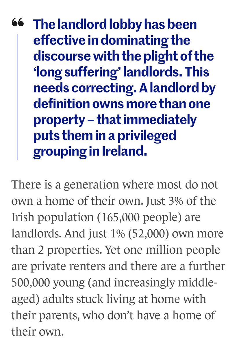 RoryHearneGaffs's tweet photo. Just 3% of the Irish population (165,000 people) are landlords. And just 1% (52,000) own more than 2 properties. Yet one million people are private renters and there are a further 500,000 young (and increasingly middle-aged) adults stuck living at home 
https://t.co/jE6zNv7efc https://t.co/s6rESzdCMp
