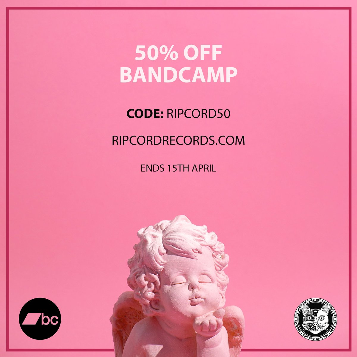 Here you go. Valid on everything. ripcordrecords.com