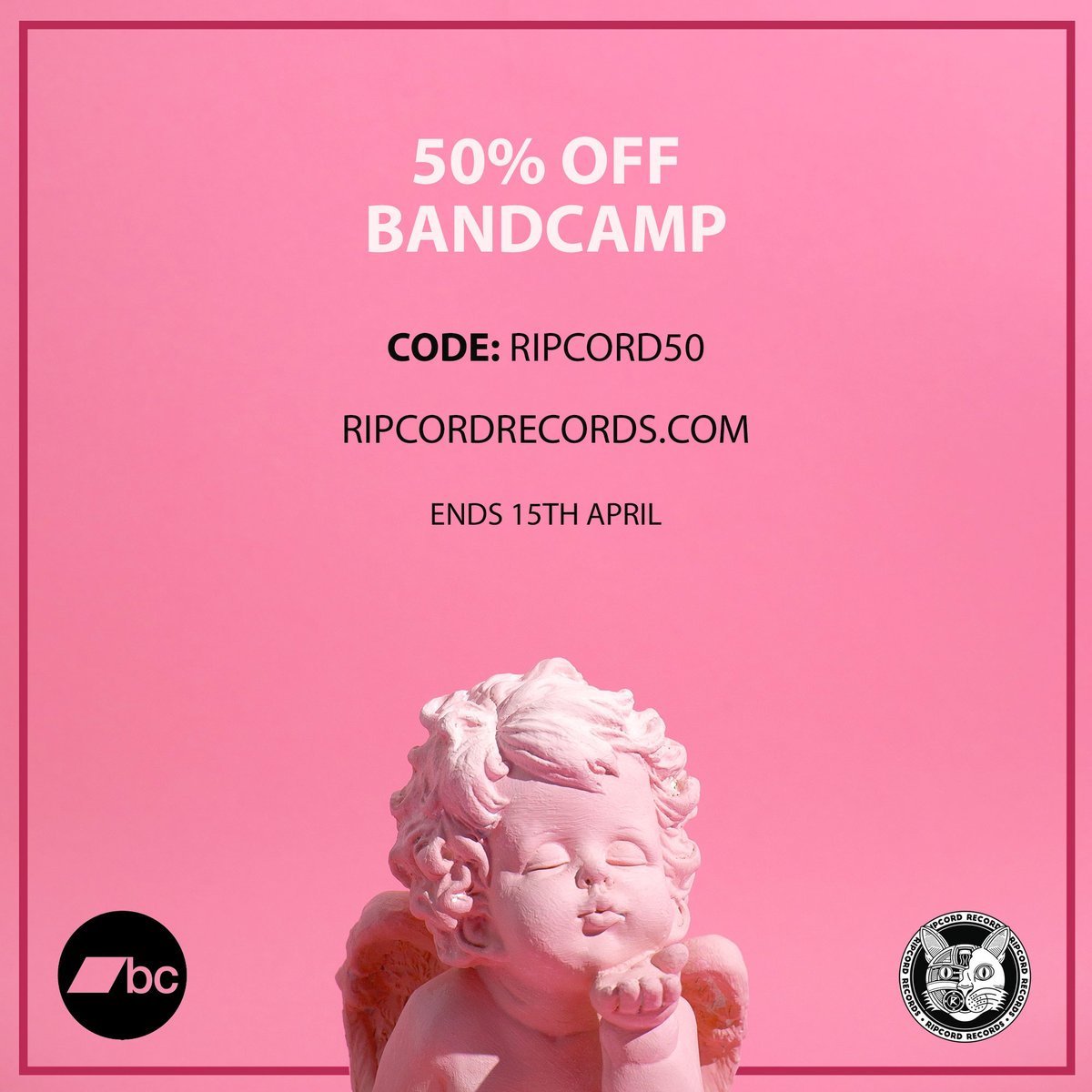 Here you go. Valid on everything.
ripcordrecords.com