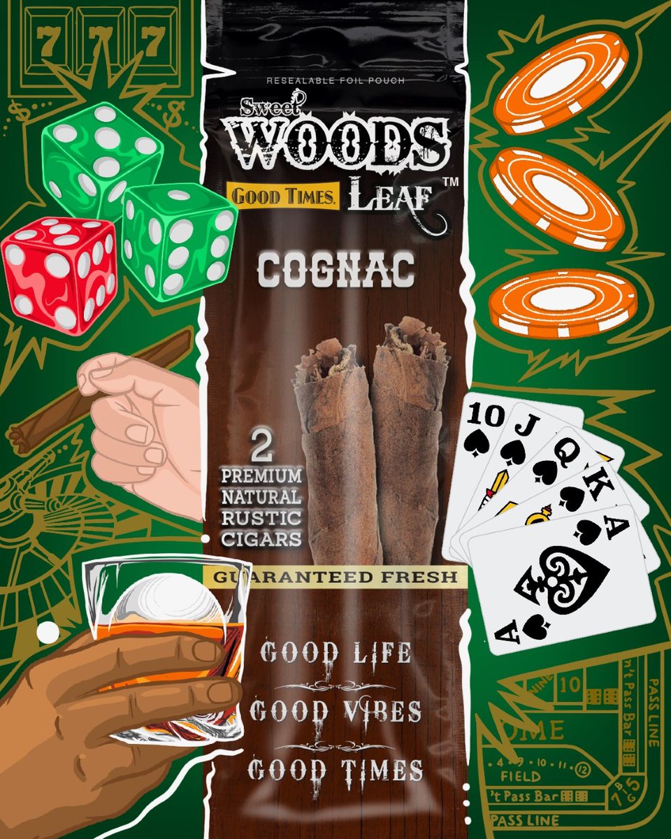 SmokeGoodTimes's tweet photo. Feeling lucky?
Take a chance on our Sweet Woods Cognac & experience the rich, smooth flavor that will leave you feeling like a high roller 🎰 🥃
#SweetWoodsCognac #HighRoller #CheersToWinning https://t.co/NZPLvC5t98