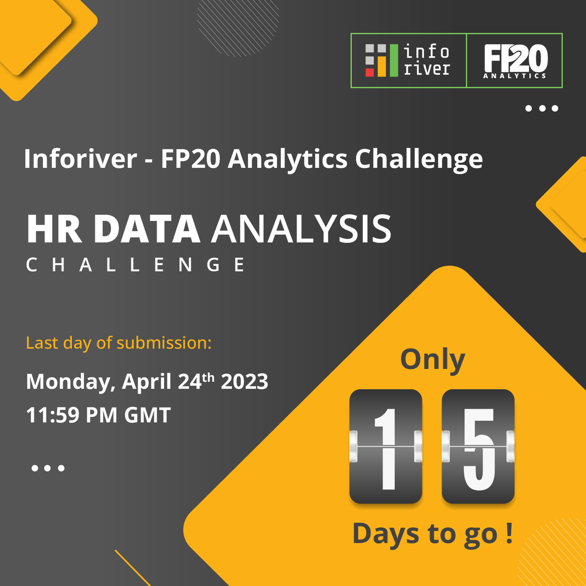 inforiverbi's tweet photo. Only 15 days left until the deadline for our exciting data challenge! 📊🚀 
The clock is ticking, so don't wait too long to submit your entry. We can't wait to see what you come up with! 
https://t.co/J27XvaRT50 https://t.co/N8vBIBmmuZ