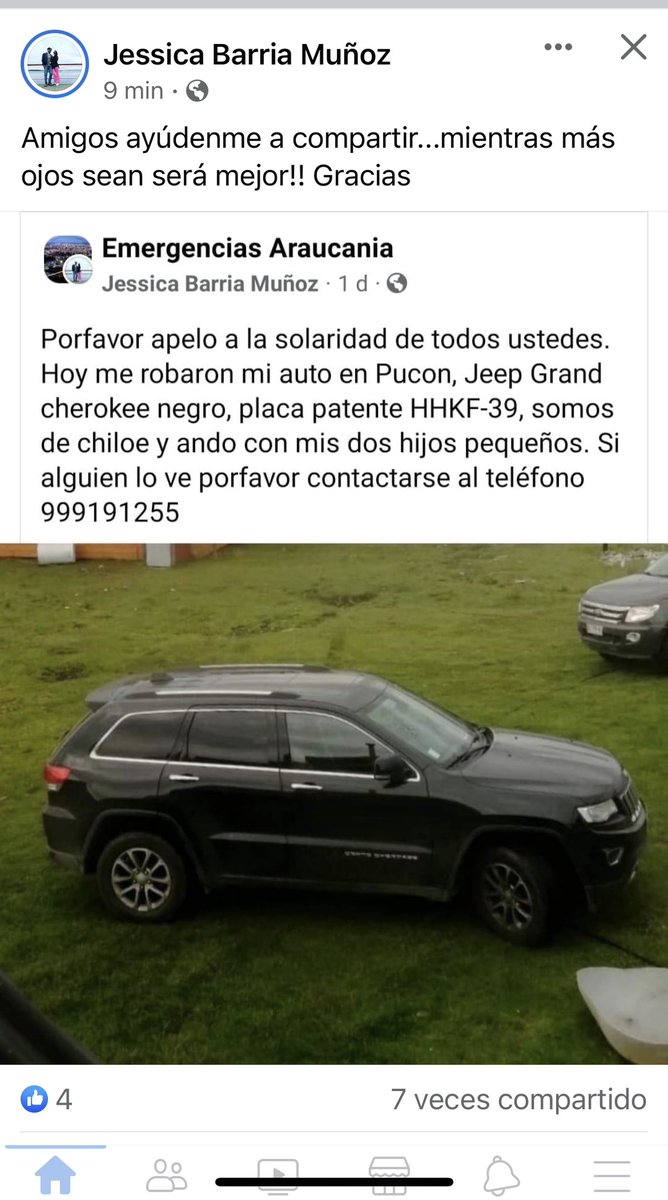 blurinda's tweet photo. Difundir, familia chilota sufrió robo de auto en Pucon 
RT urgente https://t.co/tRCAWvUImf