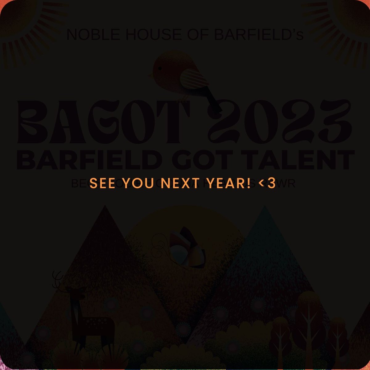BARFIELDupdates's tweet photo. B as in Baw salamat tapos na

We wish you a very happy BAGOT 2023!

May it be filled with joy, laughter, and moments of peace (emz). See you next year (emz ulit)!

BAGOT 2023, we're done! 🧡

#BAGOT2023
#BarfieldBigaon https://t.co/wJNcq93Db3