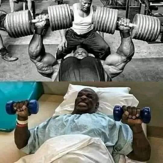 ShorthandFuture's tweet photo. دنیا کے طاقتور ترین شخص کا خطاب پانےوالا امریکی باڈی بلڈر Ronnie Coleman ،

جس نے اٹھاٸیس چیمپین شپ اپنے نام کیں اور آٹھ بار مسٹر اولمپین کا ٹائٹل جیتا۔
کبھی منوں وزن اٹھایا کرتا تھا۔
آج ہسپتال میں پڑا  دو کلوں وزن اٹھانے سے بھی قاصر ہے۔
ساری  طاقتیں، فقط اس ایک پروردگار کی ہیں https://t.co/NDbpPOIWKF
