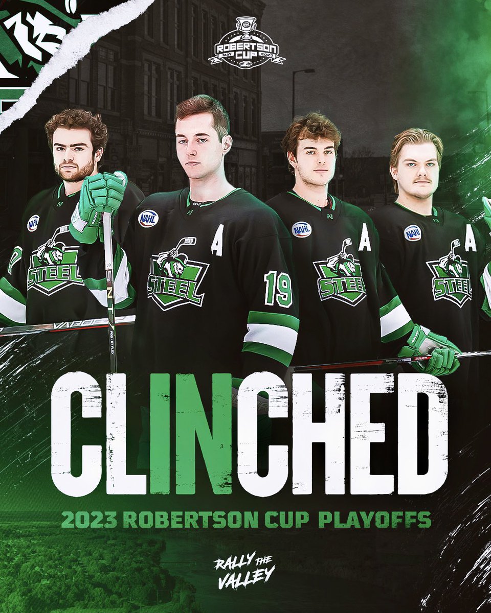 ChippewaSteel's tweet photo. WE DID IT!! WE DID IT!! 🎟️ 🏆 

The Chippewa Steel punch their ticket to the 2023 Robertson Cup Playoffs! #RallyTheValley https://t.co/hnWP3Y8zng