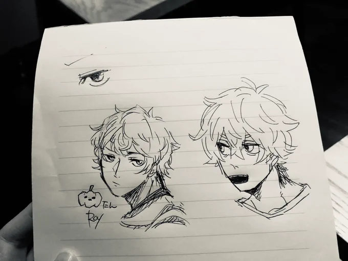 今日はれいちゃんが遊んでくれました 今だにオタクオフ恒例の「現地で絵描いてもらって実在を確かめる遊び」やってなかったので紙とボールペン渡して🎃描いてもろた 表情よすぎる!これで初描き!? 