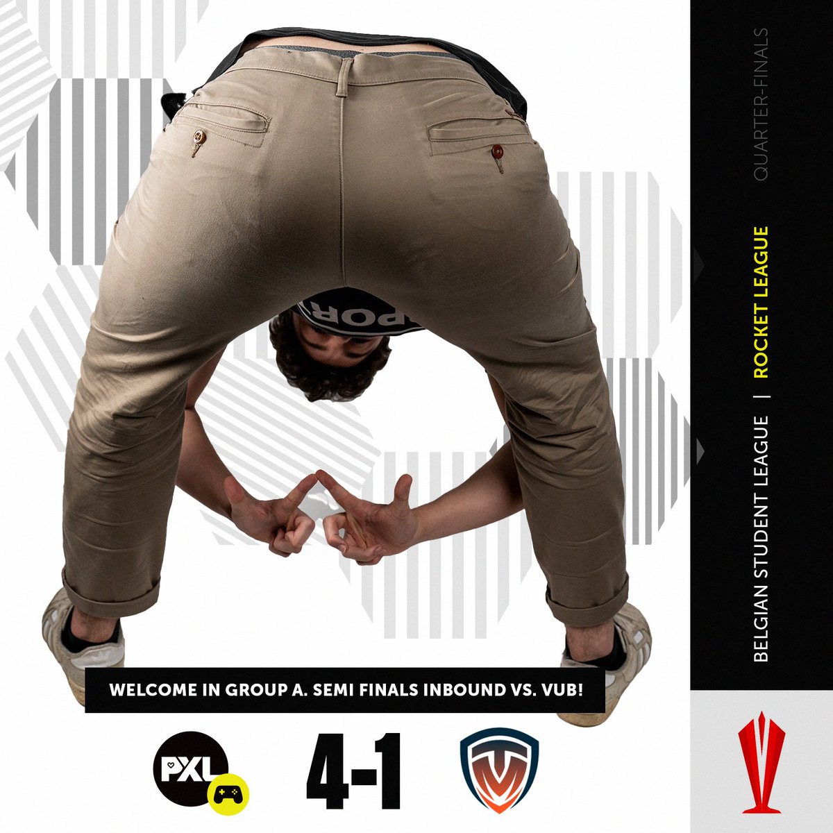 👋 Welcome in Group A and Playoffs, but not your time yet! <a href="/thomasmregaming/">Thomas More Gaming</a>  

𝗦𝗘𝗠𝗜-𝗙𝗜𝗡𝗔𝗟𝗦 𝗜𝗡𝗕𝗢𝗨𝗡𝗗! #goPXL