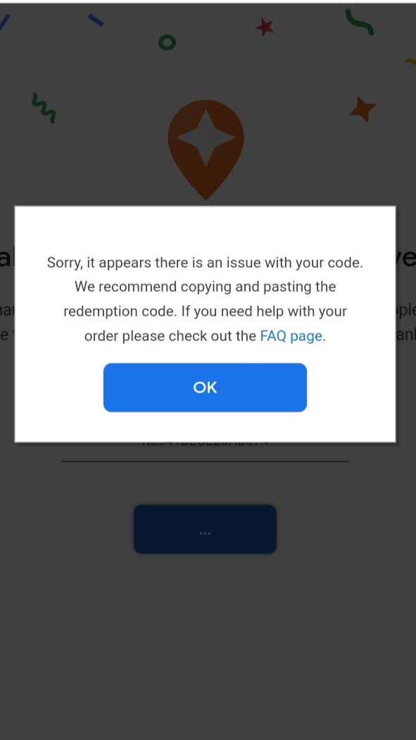 skstp34's tweet photo. Hi @googlemaps @localguides 
The google map local guide pin you have sent us is having problem in claiming, I am also entering my redeem code, then this problem is coming, please suggest some solution for this. https://t.co/HmLFkW7pN3