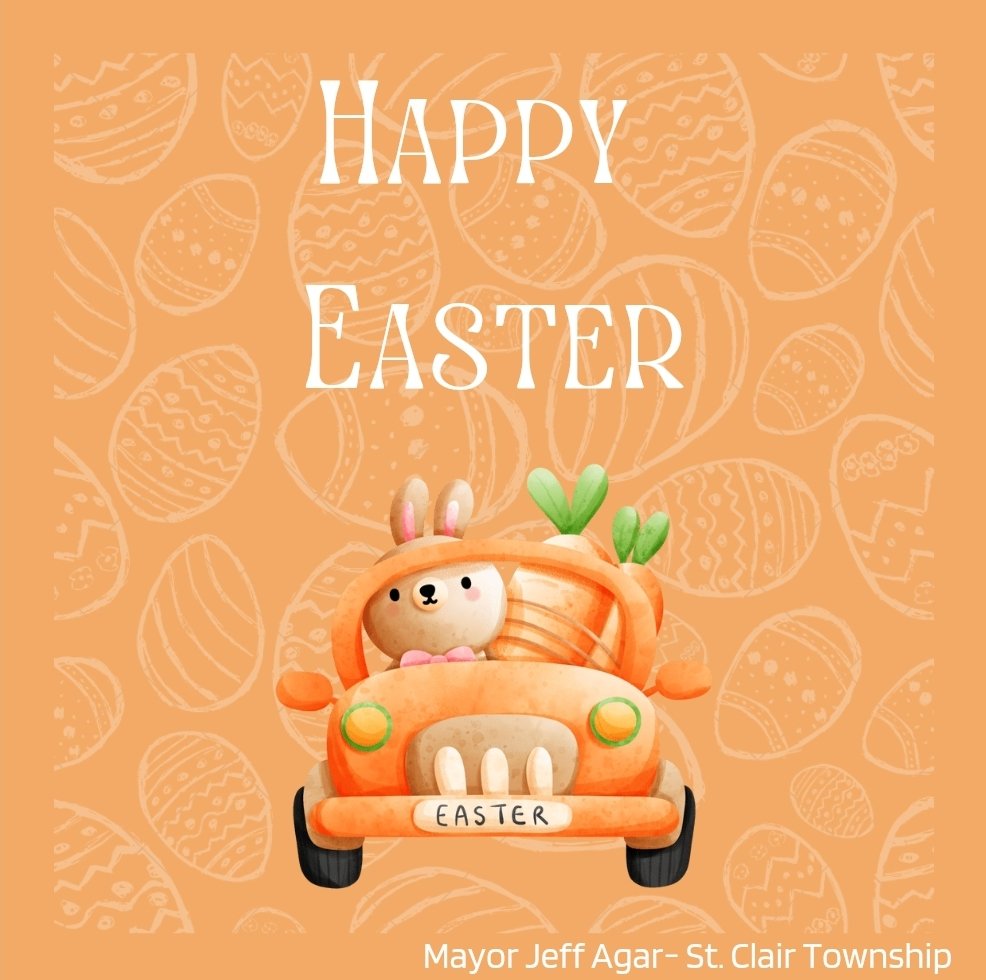 MayorJeffAgar's tweet photo. Happy Easter St. Clair Township! 

Easter is a reminder of the miracles, happiness and blessings of our lives each day. I hope everyone has a great day and takes the time to appreciate all of the special moments the day brings you. https://t.co/Bb7XDuKrBp