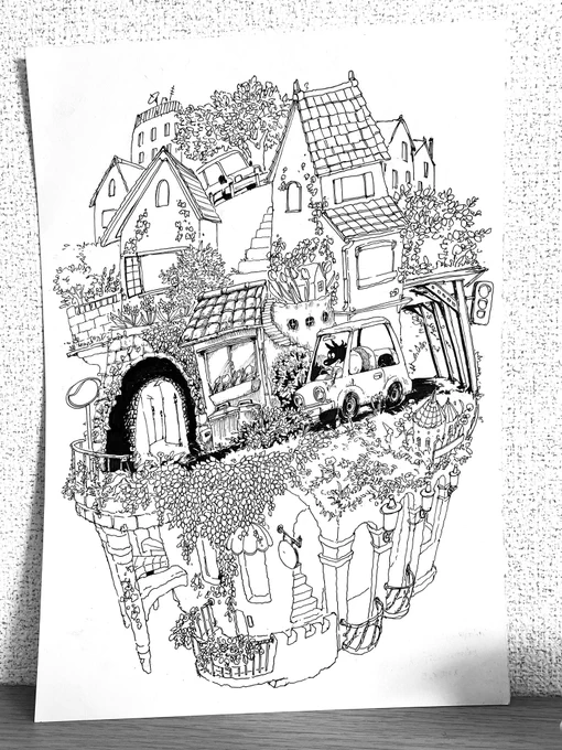 伝わるか分からんけど
ペン入れの手順写真

#イラスト
#illustration 