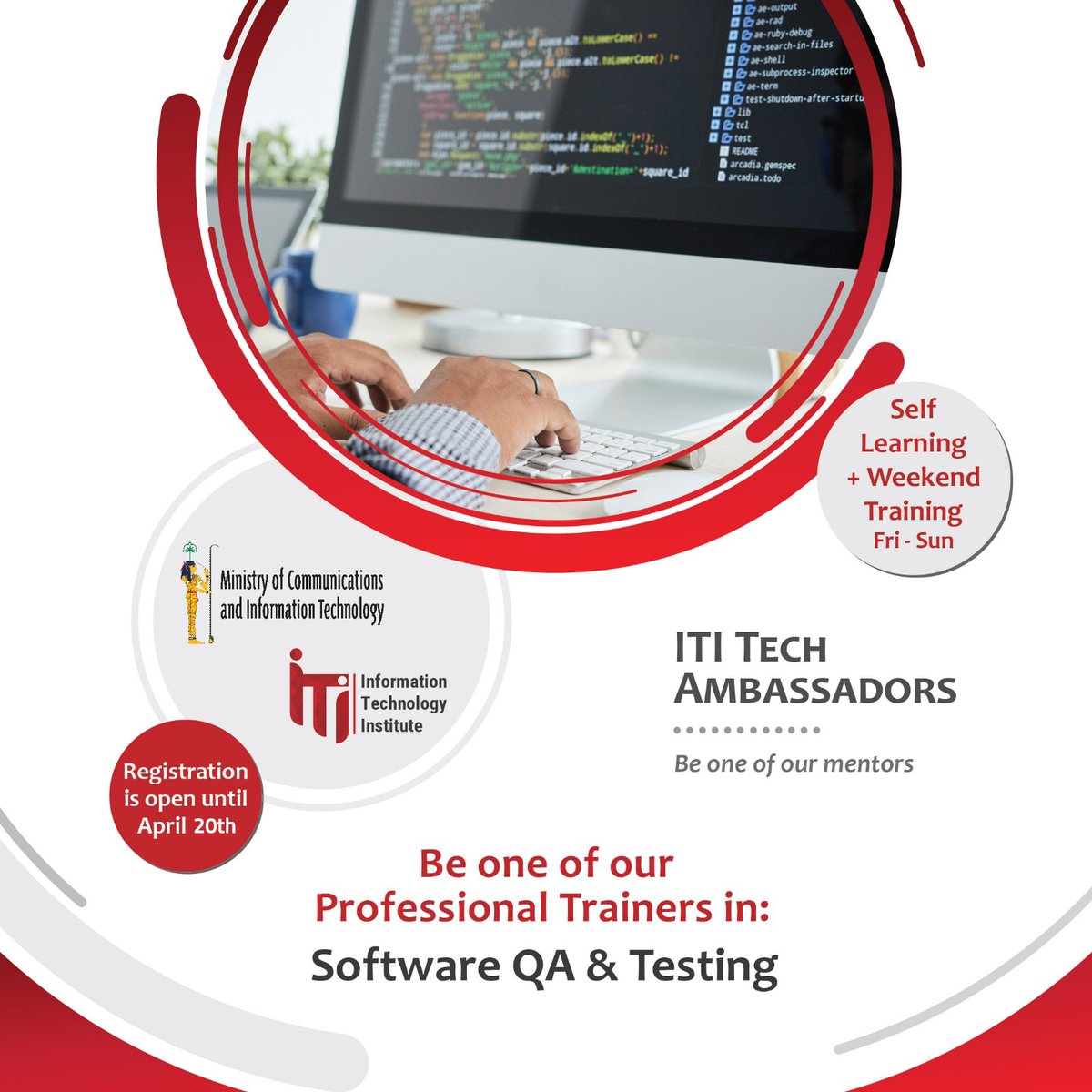 iti_channel's tweet photo. انضم إلى أسرة معهد تكنولوجيا المعلومات (ITI) وكن سفير التكنولوجيا في مجال Software Testing
https://t.co/BEf8dF5XKr
#MCIT #ITI #TechAmbassadors #QA #SoftwareTesting https://t.co/EaLAmMr9gH