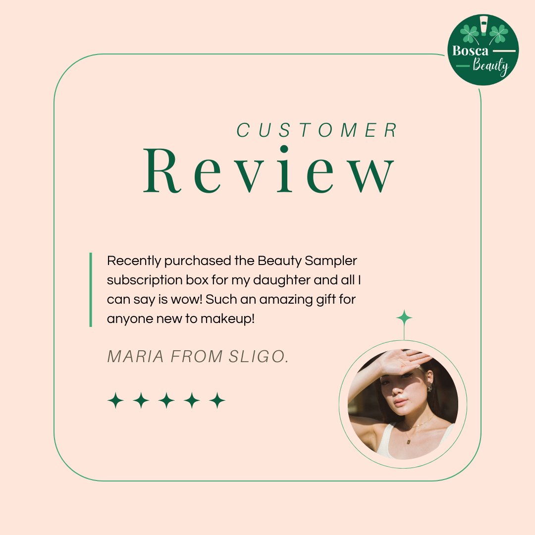 Our Beauty Sampler box is great for any young person who is new to makeup and likes to experiment with different products! We're delighted your daughter loves her new Irish beauty products!! 😍 #BeautyMadeIrish #MakeupObsessed #CustomerReview #SmallBusiness #BeautyRoutine