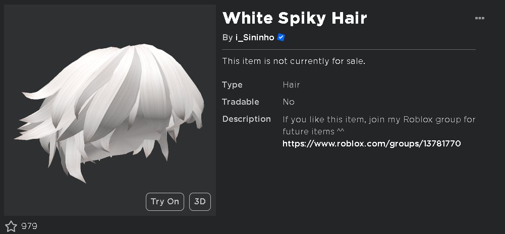 EventHunters - Roblox News on X: White Spiky Hair - 9:30 PM EST