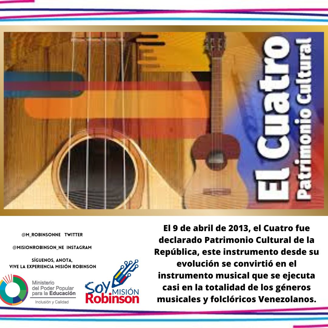 Un instrumento que ha recogido a lo largo de nuestra historia, el sentir y la esencia de la riqueza cultural de la Patria, transformándolos en música. ¡Viva la Identidad Nacional! 💛💙❤💯Revolución 
#DomingoDeReencuentro
<a href="/_LaAvanzadora/">Yelitze Santaella</a>
<a href="/Sociabolivarian/">Lilian Oropeza</a> 
<a href="/Alessandrellove/">GIUSEPPE ALESSANDRELLO</a>