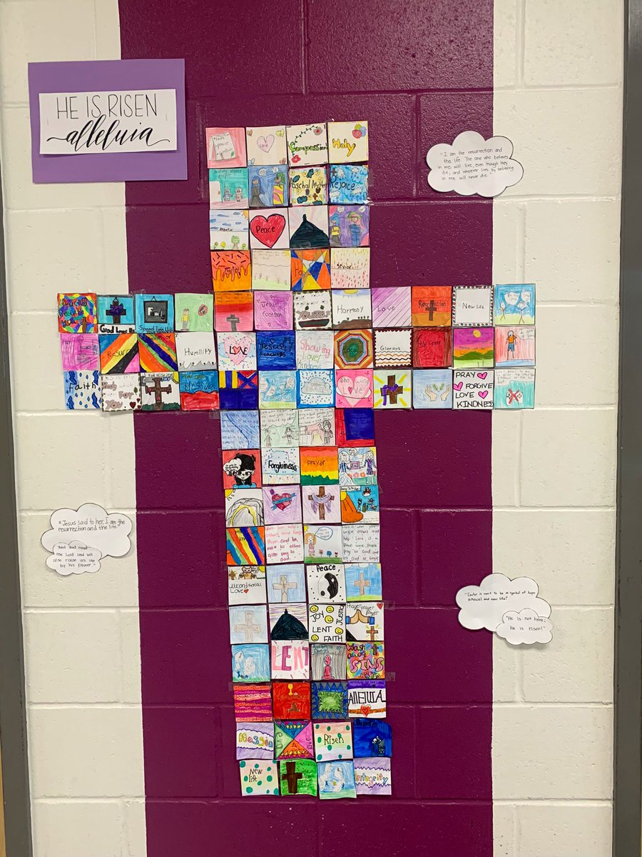 TarsitanoJulia's tweet photo. Our classes merged to work on this beautiful Holy Cross in time for Easter. Happy Easter, everyone! 🐣🐰🙏 🙌@SCG_TCDSB  #HeIsRisen https://t.co/tCJsX6dReV