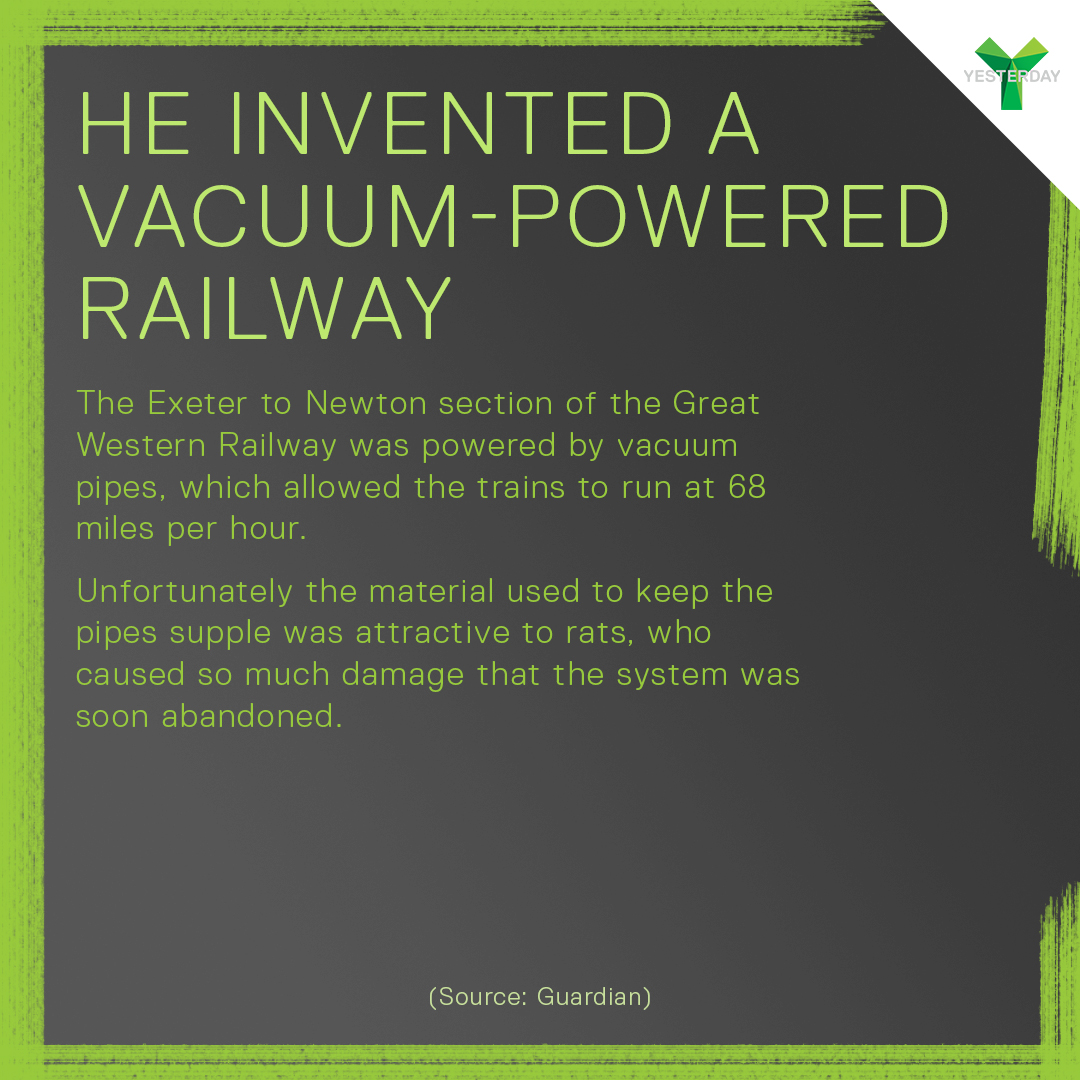 YesterdayTweets's tweet photo. The great Isambard Kingdom Brunel was born on this day in 1806 π
To celebrate, we're exploring some lesser-known facts about this iconic engineer.
What's your favourite Brunel creation?
#YesterdayChannel #Brunel #IsambardKingdomBrunel https://t.co/PA42dtWiEy