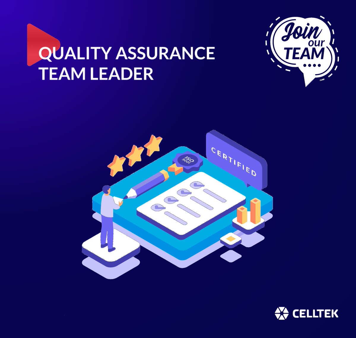 celltekservices's tweet photo. We Are Hiring!
Quality Assurance Team Leader
If you're interested, please send your resume to info@celltek.com.eg and type "QA Team Leader" in the subject.
#celltek #Quality_Assurance #qualityassurance #hiring #jobvacancy #jobs #callcenter https://t.co/AzR5S8zHiB