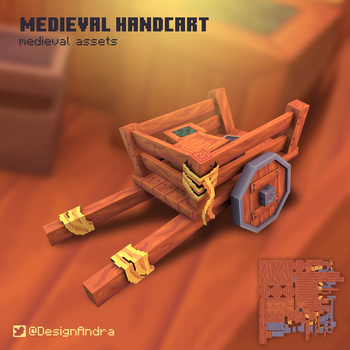 DesignAndra's tweet image. #Day4
Medieval Handcart ✅
Today we are moving on to medieval models. This is the first one in the series. What do you think guys?
Sketchfab: sketchfab.com/3d-models/medi…
🔼🔼🔼
#blockbench #minecraft #lowpoly #3dmodeling #medieval #props #handcart #3dmodel #365daychalling