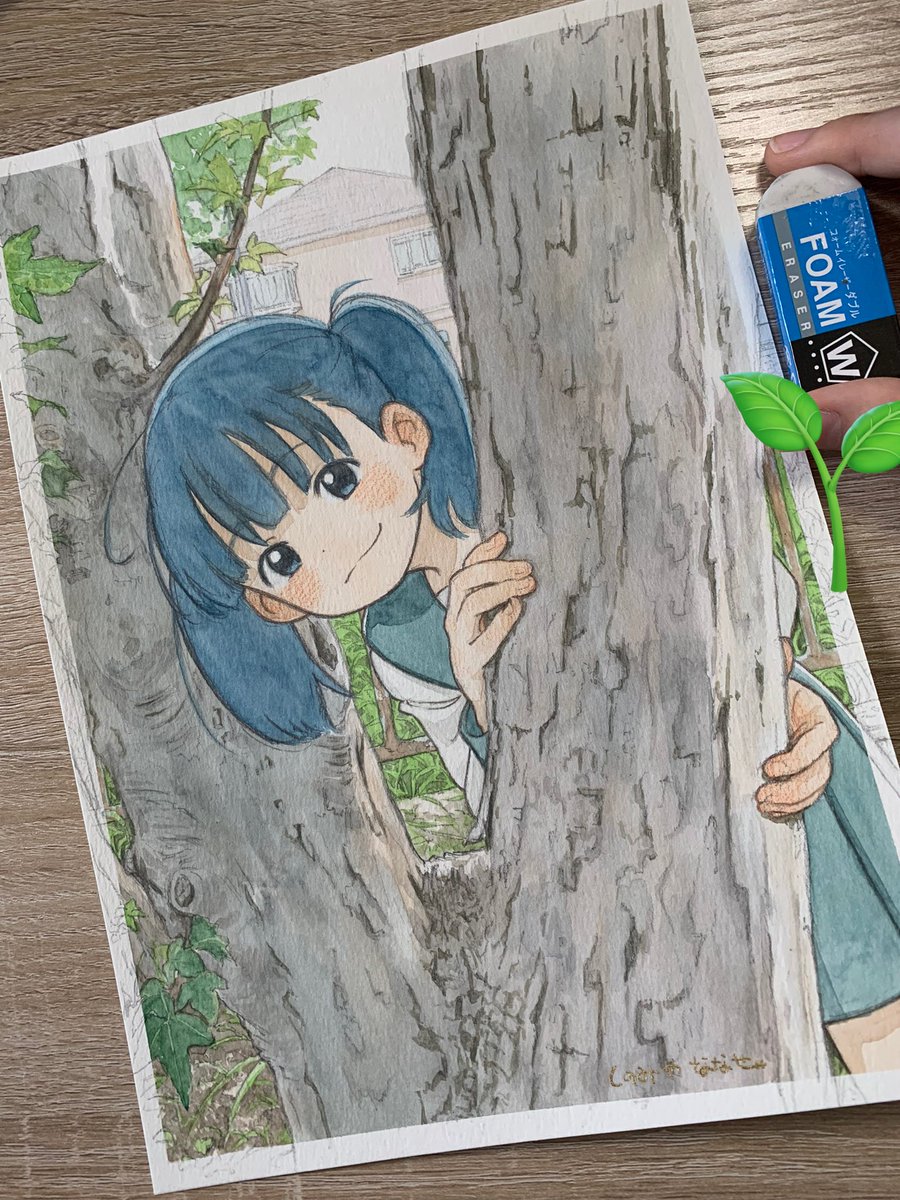 nanase774938's tweet image. 透明水彩がトレンドに入ってたので……
透明水彩は絵の具が固まっても水で溶いて使えるのがありがてぇです🌱