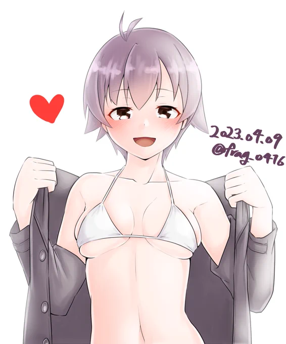 「ぴゃあっ」#艦これ版深夜の真剣お絵描き60分一本勝負#艦これ版真剣お絵描き60分一本勝負_20230409 