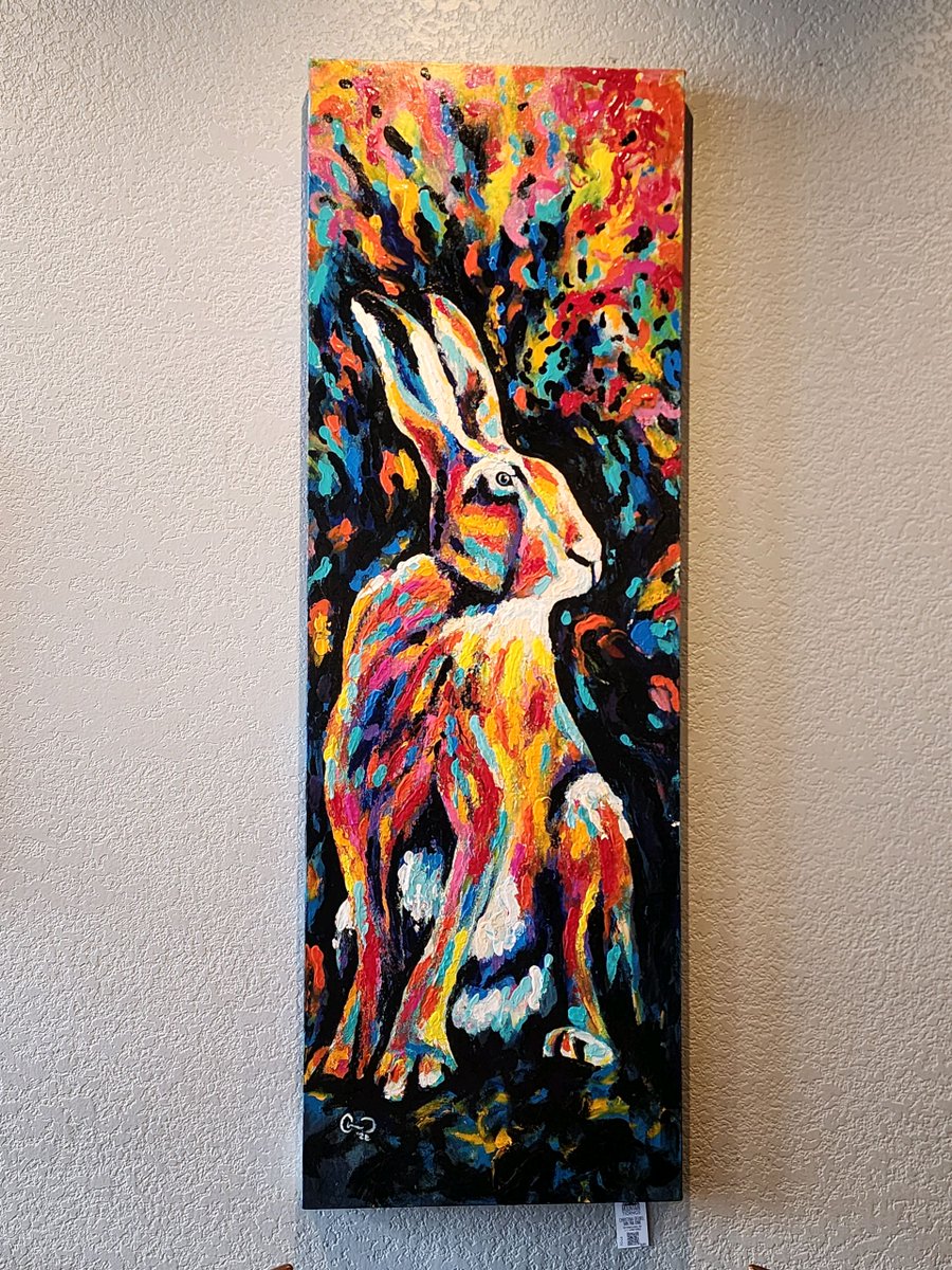 MntTidings's tweet image. 🐰🎨 Happy Easter everyone! In celebration of this colorful holiday, I&apos;m sharing my big ol 6 ft bunny painting. You can currently at him in person at Wiley&apos;s Downtown #Spokane #EasterArt #Spokaneart #HappyEaster #rabbit #hare