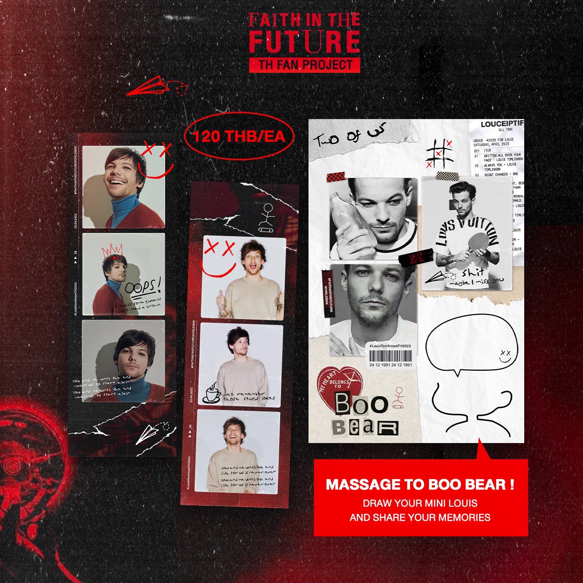 LouisProject_TH's tweet image. ❤️‍🔥Louis TH Fan Project x PhotoBox❤️‍🔥
ขอเชิญทุกคนมาถ่าย Photo Booth เก็บความทรงจำกับเฟรมแสนพิเศษที่จะมีเฉพาะ FITF Tour Bangkok เท่านั้นค่ะ 🐻

📍IEC ทางเชื่อมระหว่าง IMPACT Challenger 5 - IMPACT Arena
🗓️ 22-23 Apr 23.

#FAITHINTHEFUTUREWORLDBKK #LouisTomlinsonTH2023