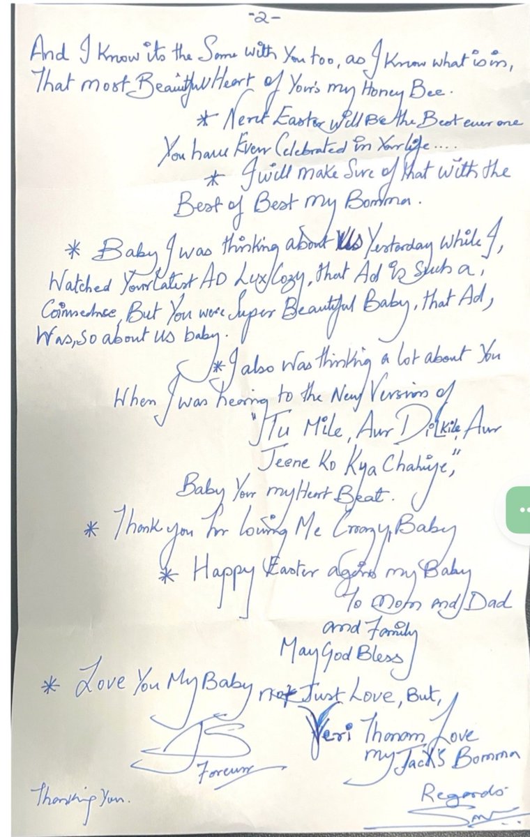 wajihulla's tweet photo. #DoRead 

Sukash Chandrashekar wishes @Asli_Jacqueline on the occasion of #Easter...

Do read the letter, it is a must read.

Hindi networks have confused breaking Easter eggs as Anda Phodna. 

Also wondering why is the letter addressed to media and not Jacqueline.🤔 https://t.co/MngHetsI7B