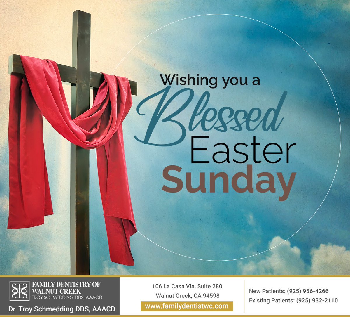 DrTroy's tweet photo. Warmest wishes from our family to yours this Easter. #drtroyschmedding #walnutcreek #CA https://t.co/CfH1CQwlwv