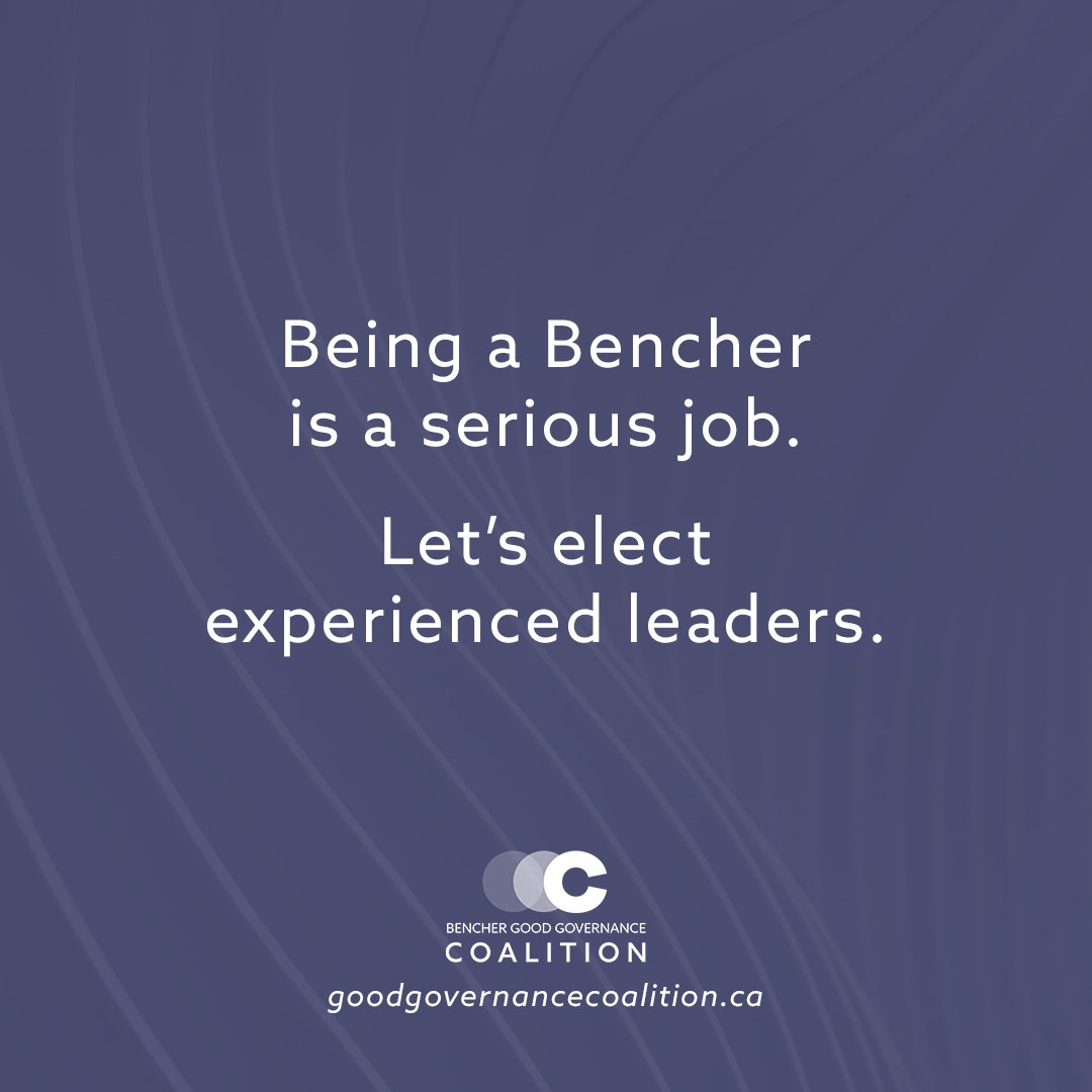 Voting begins in this year's Bencher election in 10 days' time. Let's elect a Convocation that reflects our professions and their values.
goodgovernancecoalition.ca