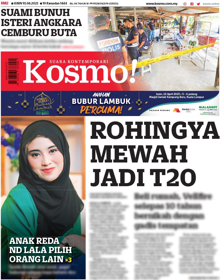 kosmo_online's tweet photo. Akhbar Kosmo! esok (Isnin)
Dapatkan akhbar Kosmo! di kedai-kedai berdekatan anda esok.
#kosmo #belikosmo #kosmoisnin https://t.co/76aQREm4Kf