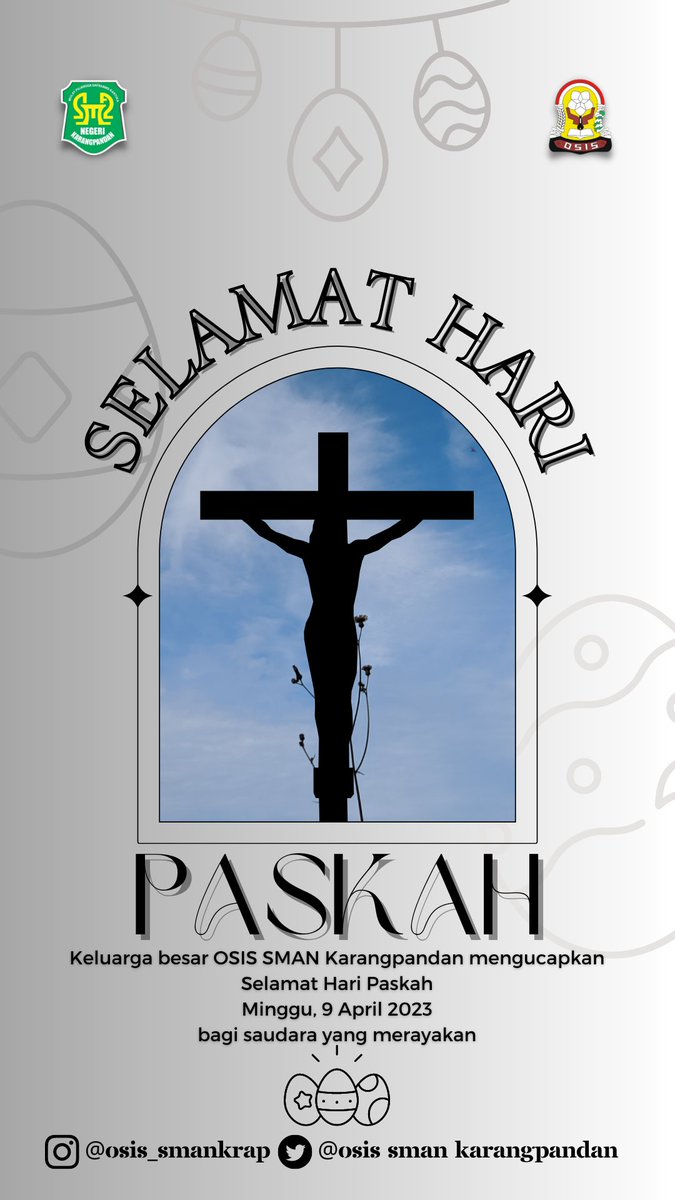 Selamat merayakan Hari Paskah
Minggu, 9 April 2023 🐰🥚