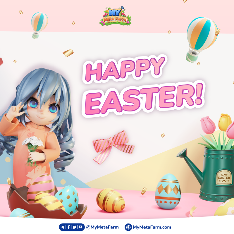 0xtunad's tweet photo. 🐇 Happy Easter Day 2023 🥚
Wishing you all a wonderful day filled with blessings and happiness! Let's take part in Easter activities & have fun together https://t.co/GhBYRc5jb1
✨#MyMetaFarm sends you a lovely gift here: https://t.co/HiWEdagSop
#HappyEaster #EggHunt2023 https://t.co/cMpDPOBo3r