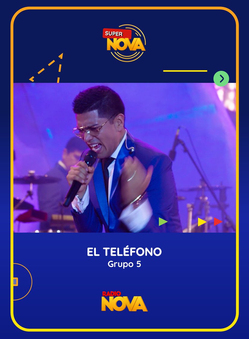 RadioNova_Pe's tweet photo. 🎶 La #SuperNova de la Semana es 'El teléfono' de Grupo 5 🤩

Interpreta el inigualable Christian Yaipen 🎶🥳

#Grupo5 #ElTelefono https://t.co/DVAagbS0dF