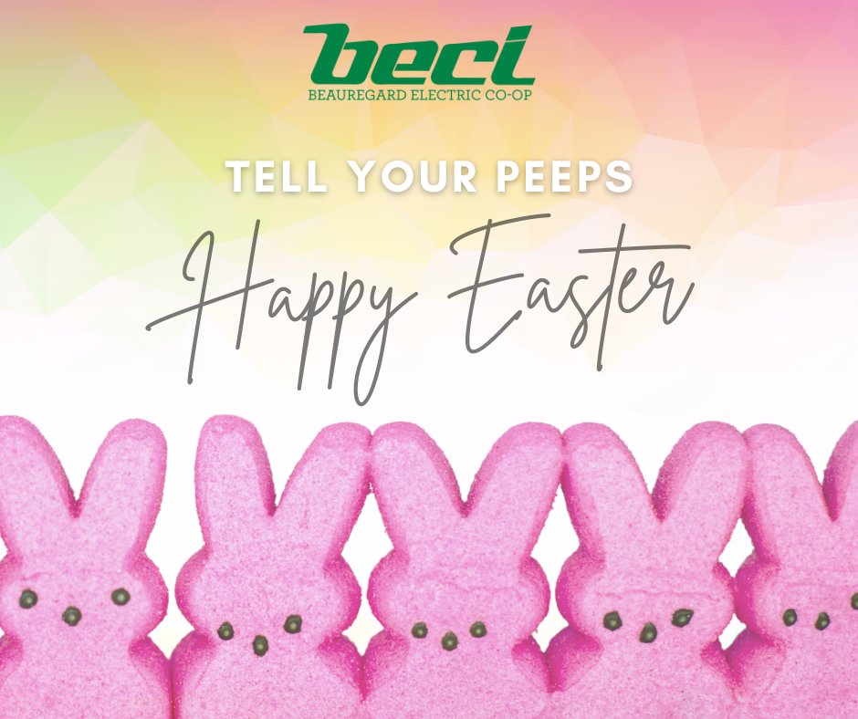 There’s no better way to spend the holiday than with your peeps. Beauregard Electric wishes you a very Happy Easter!