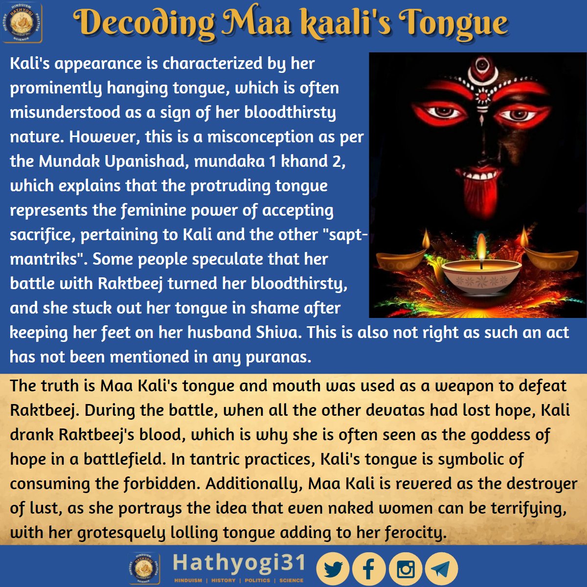 Hathyogi on X: , Meaning Behind The Lolling Tongue Of Maa Kali