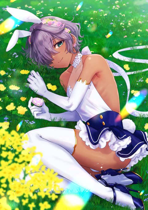 #春のバニーまつり
イースターの文字なしと過去絵の顔があまりにかわいくなくて修正したやつです 