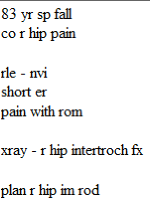 Ortho notes are to the point: